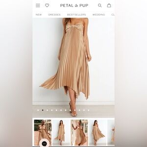 Petal & Pup Gold Midi Dress